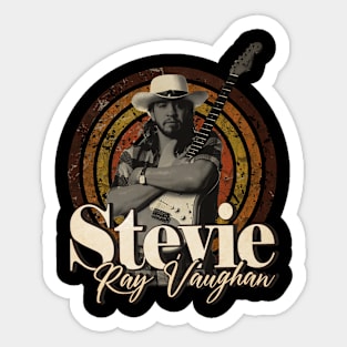 Stevie Ray Vaughan #2 vintage design on top Sticker